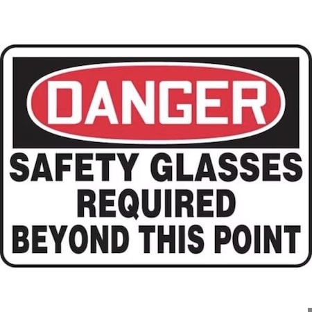 Accuform Safety Sign, DANGER EYE PROTECTION REQUIRED IN THIS AREA, 10 X 14, Plastic MPPE010VP